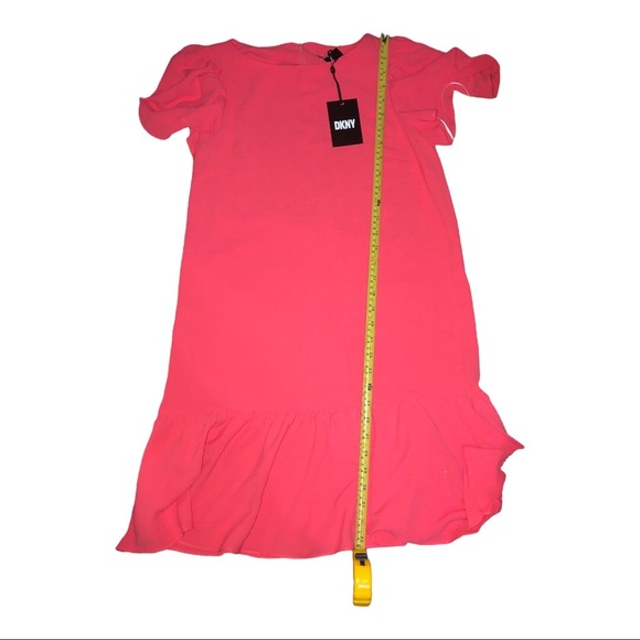 DKNY orange flutter sleeve flounce hem knee loose fit feminine dress Size‎ 4 new - Picture 16 of 16